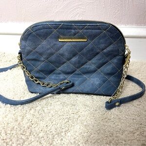 Steve Madden Denim Blue Quilted Crossbody Bag